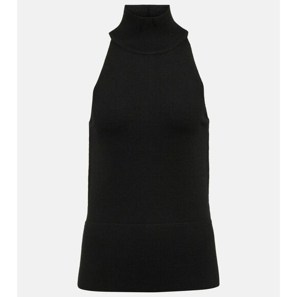 NWT Toteme Ribbed Turtleneck Sleeveless Sweater Top in Black / Medium - Picture 2 of 8